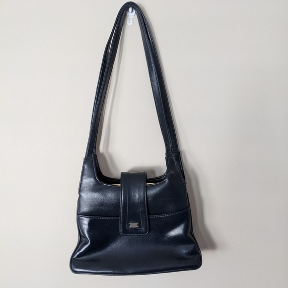 Vintage 90s Navy Faux Leather Bag - Picture 11 of 11